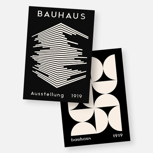 Bauhaus 1919 Black Geometric 2-Poster Bundle