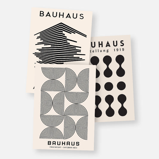 Beige Bauhaus Geometric 3-Poster Bundle