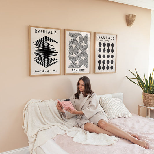 Beige Bauhaus Geometric 3-Poster Bundle