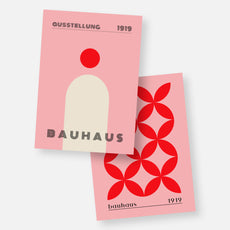 Bauhaus 1919 Pink Red 2-Poster Bundle
