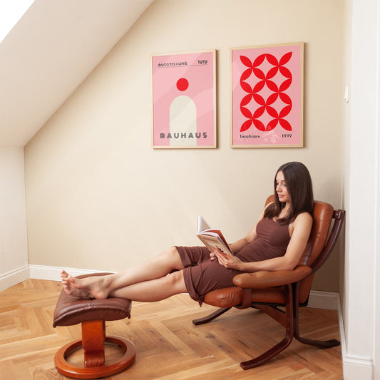 Bauhaus 1919 Pink Red 2-Poster Bundle