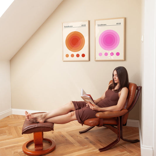 Bauhaus 1919 Rings Pink Orange 2-Poster Bundle