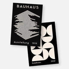 Bauhaus 1919 Black Geometric 2-Poster Bundle