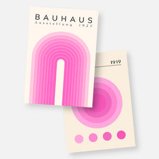 Bauhaus Pink Rings & Archway 2-Poster Bundle