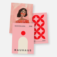 Pink Bauhaus Woman 3-Poster Bundle