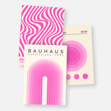 Pink Bauhaus Graphics 3-Poster Bundle