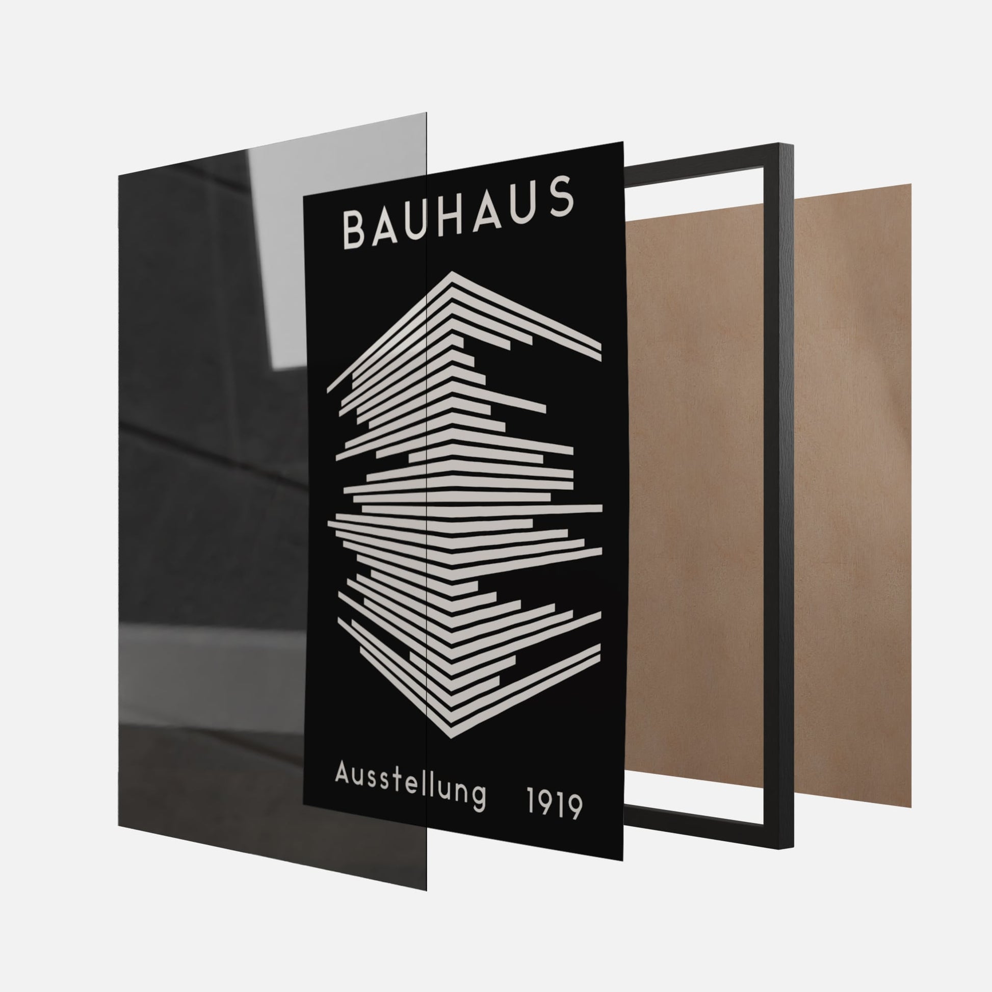 BAUHAUS LOGO 3D 1919 BLACK